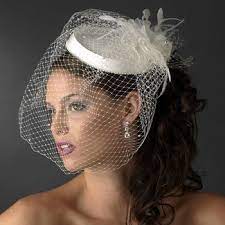 Chic Vintage Look Bridal Hat With Birdcage Veil In White Bridal Hat Wedding Hats Vintage Wedding Hair