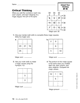 In a magic square, each row, column and diagonal add up to the same total. Magic Squares Critical Thinking Printable 4th 6th Grade Teachervision