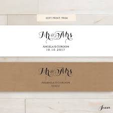 Invitation Belly Band Printable Template Wedding Belly Band Mr And Mrs Diy Editable Printable Belly Band Byron Edit In Word Or Pages Belly Band Invitation Belly Band Wedding Invitations Diy Wedding