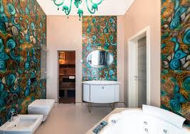 In these cases wallpaper is. Wallpaper In The Bathroom 115 Photos What Is The Best Glue