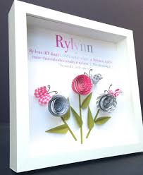 Personalized Name Origin And Meaning Paper Origami Shadowbox Frame Art With Roses Butterfli Baby Girl Shower Gifts Baby Girl Names Unique New Baby Girl Names