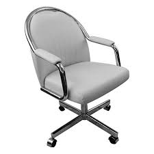 Caster Chair Company Empire Casual Rolling Caster Dining Chair In Chrome Finish With White Leatherette Seat And Back Review Caster Chairs Chair Dining Chairs