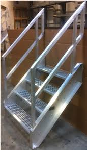 Paragon offers a variety of custom and prefab aluminum stair options. Welded Aluminum Prefab Stairways Galvanized Stairs Industrial Stairs Metal Stairs Open Tread Stair Osha Prefab Stairways