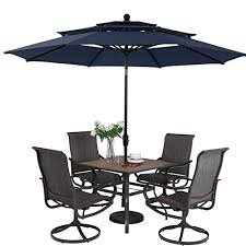 Maybe you would like to learn more about one of these? Buy Phi Villa 5 Piece Swivel Patio Dining Set With Umbrella Navy Blue Outdoor Patio Table And Chair Set With 10ft Large Table Umbrella No Base For 4 Lawn Garden Patio Furniture Dining Set