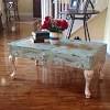 East at main rolfe teak coffee table, white wash. 1