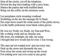 Funeral Blues W H Auden Coole Woorden Woord Woorden Citaten