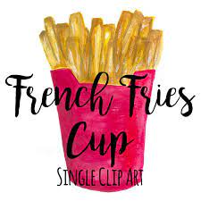 French Fries Png Fast Food Watercolor Clip Art French Fries Etsy Food Clips Clip Art Food Clipart