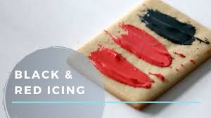 Unsweetened cocoa powder and red liquid food coloring. How To Make Red And Black Royal Icing Easily Youtube