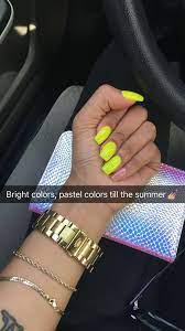 Bright Color A Spring Nail Look Short Square Acrylic Nails Square Acrylic Nails Pretty Nails Glitter