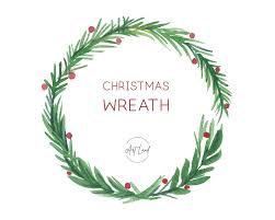 Christmas Wreath Clipart Watercolor Winter Clipart Holiday Etsy Christmas Wreath Clipart Holiday Clipart Clip Art