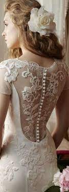 Lace Wedding Dress With Vintage Buttons Running Down The Back Vintage Bridal Vintage Wedding Lace Back Wedding Dress Wedding Dresses Wedding Dresses Lace