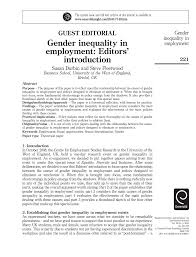 Pdf Gender Inequality In Employment Editors Introduction