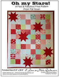 If you're already on patreon, consider a $2 donation! Oh My Stars Free Quilt Pattern By Pat Sloan Pat Sloan S I Love To Make Quilts
