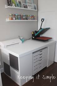 Diy Crafting Table Vinyl Work Station Keeping It Simple In 2020 Craft Tables With Storage Ikea Crafts Craft Room Storage