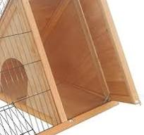 PawHut 46" x 24" Wooden A-Frame Outdoor Rabbit Hutch, Small Animal Cage,  Bunny Hutch with Outside Run & Ventilating Wire, Yellow