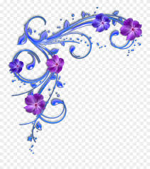 Chamomile flower border on a blue background season bouquet. Purple Flower Clipart Flower Border Blue And Purple Flower Borders Png Download 99759 Pinclipart