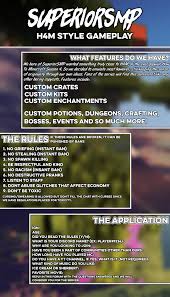 Finally we would really appreciate your feedback and any ideas you might have, so drop us a mail by filling out the contact form. Superiorsmp Hardcore Smp H4m Like Gameplay Pc Servers Servers Java Edition Minecraft Forum Minecraft Forum