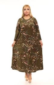 Buyuk Beden Desenli Kadife Elbise Haki Floral Elbise Kadife Elbise Modelleri