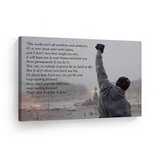 You, me, or nobody is gonna hit as hard as life. Smile Art Design Rocky Balboa Speech Canvas Print Motivational Quote Hope Artwork Boxing Sylvester Stallone Living Room Home Decoration Wall Art Ready To Hang Made In The Usa 30x40 Walmart Com