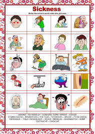 English vocabulary resources elementary and intermediate level: Health Sickness English Esl Worksheets For Distance Learning And Physical Classrooms