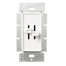Lutron Skylark 300 Watt Single Pole Dual Slide To Off Dimmer White S2 Lh Wh The Home Depot