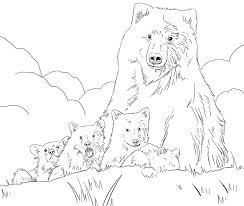 Use these images to quickly print coloring pages. Printable Grizzly Bear Family Coloring Page For Both Aldults And Kids