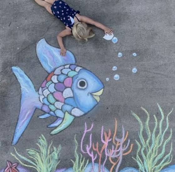 Seahorse chalk drawing | Sidewalk chalk fish, Ocean chalk art, Fun chalk art