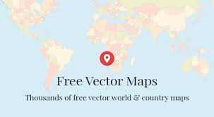 World maps with countries black and white and travel information. Free Vector Maps Royalty Free Vector Maps
