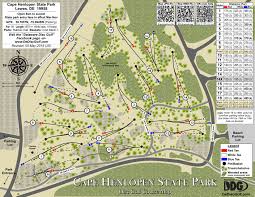 Disc Golf Course Map Cape Henlopen State Park Delaware