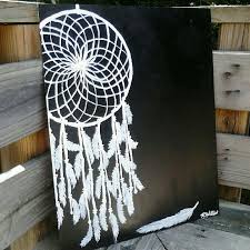 Black And White Dream Catcher Wall Art Dream Catcher Painting Medium Black And White Acrylic Paint Dream Catcher Painting Canvas Painting Projects Painting Projects
