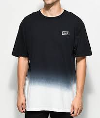 Huf Gradient Dip Dye Black T Shirt Zumiez Dip Dye T Shirts Mens Tshirts Dip Dye Shirt