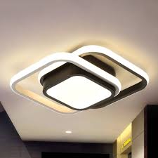 Buy ceiling light cover and get the best deals at the lowest prices on ebay! Led Flush Light Contemporary Black Ceiling Lamp With Round Square Acrylic Shade In Warm White 3 Color Light Beautifulhalo Com