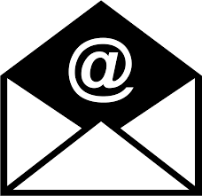 This image features the main icon on a white round button. Black And White Line Drawing Of Letter With Symbol Email Icon Clipart Large Size Png Image Pikpng