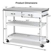 Vevor triple drawer outdoor kitchen bbq island stainless steel 17.7w x 20.5h. Costway Rolling Kitchen Trolley Cart Island Stainless Steel Countertop W Drawer Shelf Kitchen Islands Trolleys Aliexpress
