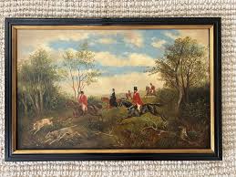 19th century English Fox Hunt - Oil on Canvas