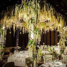15 Strands Hanging Silk Wisteria Flower Vines Wedding Decor Wisteria Wedding Vines Wedding