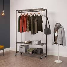 Whitmor adjustable chrome shoe rack. Trinity Bronze Rolling Garment Rack Costco