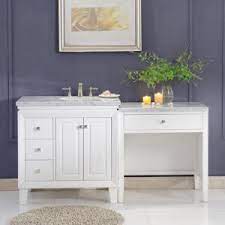 A nice separate place to sit, ample counter space, and storage space for small items. Makeup Vanity Tables Bathroom Makeup Vanity Makeup Sink Vanity