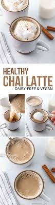 This Healthy Chai Latte Recipe Is Dairy Free And Naturally Sweetened Made With Pure Maple Syrup And Almond Milk It Vegan Drinks Chai Latte Recipe Tea Recipes