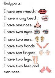 , and classroom materials with images from. Body Parts Lessons Blendspace