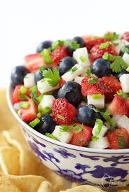 Red White And Blue Salsa Recipe Raspberry Vinaigrette Berry Salad Recipes