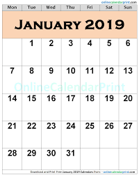 January 2019 Calendar Vertical 2019 Calendar Calendar Monthly Calendar Template