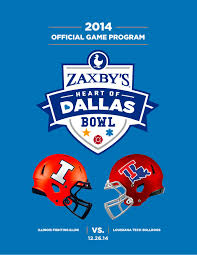 2014 Zaxbys Heart Of Dallas Bowl Game Program By Espn