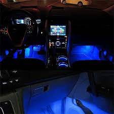 Blue 4 In 1 12v 4 X 3 Led Car Interior Light Decorative Atmosphere Car Interior Interior Lighting Car Lights