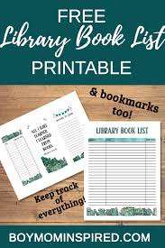 Free Library Book Tracker Printable Book List Printable Library Books Reading Log Printable