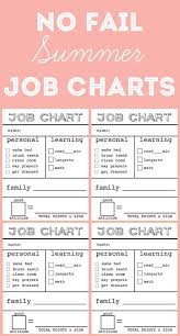 5 Summer Chore Charts To Keep The Kids Busy Job Chart Summer Jobs Kids Summer Schedule
