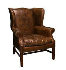 Impressive Distressed Leather Wing Back Chair 1stdibs Com Leather Wingback Chair Leather Wingback Chair