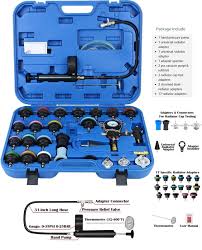 CALU LUKY 28 Pcs Universal Radiator Pressure Tester, Coolant Pressure  Tester kit Vacuum Type Cooling System Tool Kit w/Carrying Case, Pressure  Tester Kit,Cooling System Pressure Tester Kit : Buy Online at Best Price in  KSA