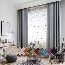 Leadtimes Linen Textured Blackout Curtains Grey Room Darkening Divider Panels 102 Inch Long Extra Wide Hig Grey Linen Curtains Grey Window Treatments Grey Room