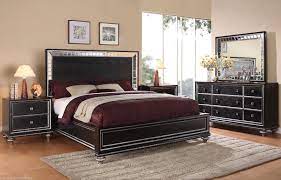 Wynwood Glam Black Mirrored King Size Mansion Bed Bedroom Furniture Hollywood Ebay Contemporary Bedroom Furniture Sets Bedroom Sets King Size Bedroom Sets